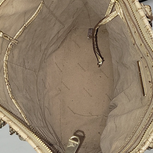 Large Brahmin Tan Croc Embossed Tote Shoulder Bag - Picture 9 of 14